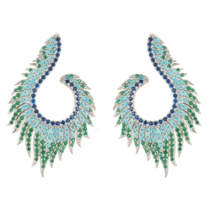 Flame Clip On Earrings Cold Ice Silver