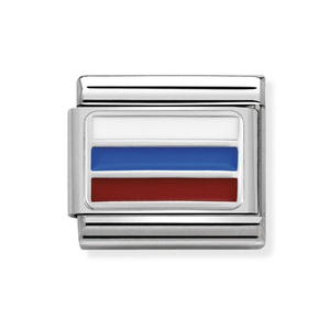 Classic Silver & Enamel Flag Of Russia Charm