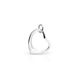 Signature Silver Tilted Waved Heart Pendant