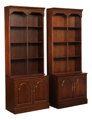 Kling Furniture Vintage Pair of Cherry Bookcases