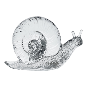 Fenton Clear Crystal Snail Figurine – 1980s Paperweight