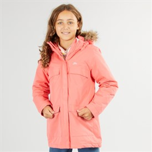 Trespass Girls Larission Insulated Waterproof Parka Soft Orange