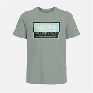 JACK & JONES Boys Logan T-Shirt Aqua Gray