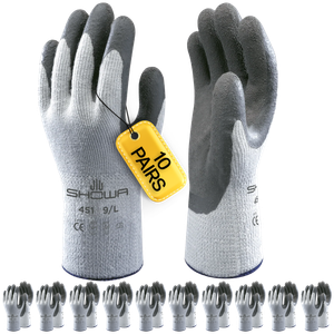 SHOWA 451 Thermal Lined Safety Work Gloves with Textured Grip (PACK of 10 PAIRS)
