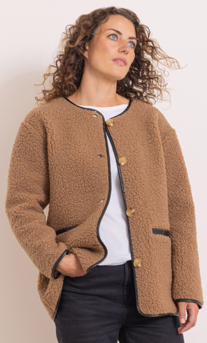 Teddy Borg Fleece Jacket - Camel