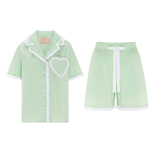Dolce Pistachio & White Short Pyjama Set (XS)