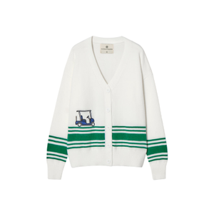 Sophie Cardigan - White/ Green (M)
