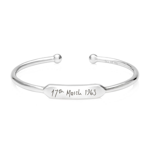Signature Silver ID Handwriting Torque Bangle