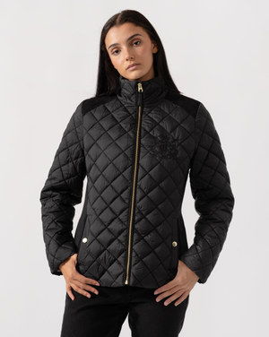 Joules Braemar Luxe Womens Quilted Jacket - Black