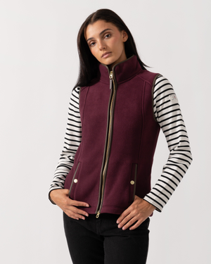 Joules Heritage Womens Fleece Gilet - Burgundy