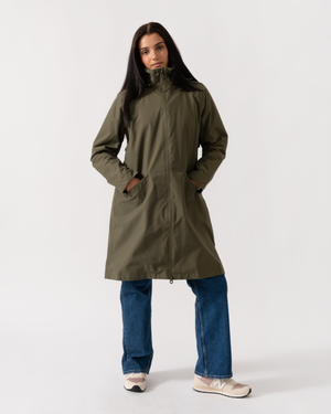 Joules Rainaway Womens Raincoat - Green Grapeleaf