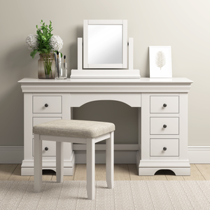 Chantilly Warm White Double Pedestal Dressing Table