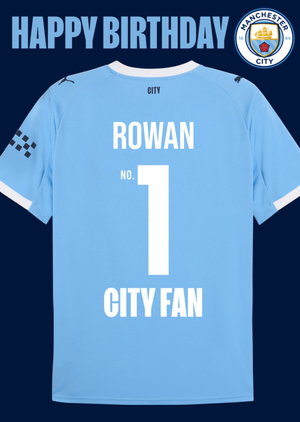 Manchester City FC No 1 City Fan Birthday Card