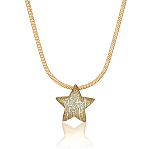 Gold Star Fingerprint Ashes Necklace