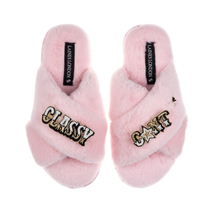 Classic Laines Slippers With Classy Cunt Brooches - Pink (M)