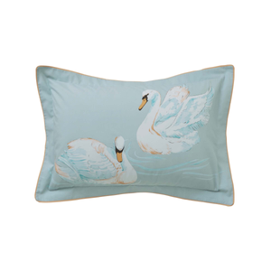 Sister Swans Pair of Oxford Pillowcases, Aqua