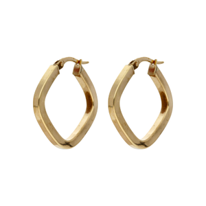 Pre-Owned 9ct Yellow Gold Square Creole Earrings