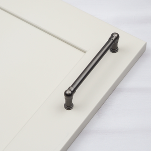 Brushed Grey Industrial Cupboard Pipe Handle in 3 Sizes - 128mm Handle