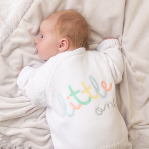 White 'Little One' Knit Cardigan