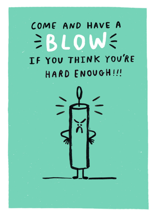 Candle Pun Illustrated Birthday Card