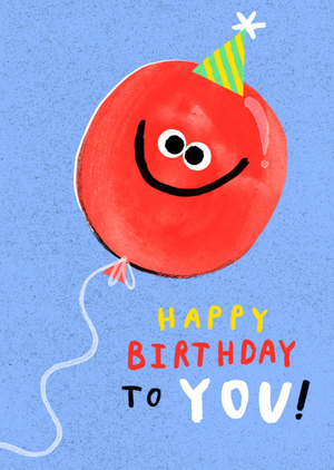 Happy Birthday To You Illustrated Balloon Card