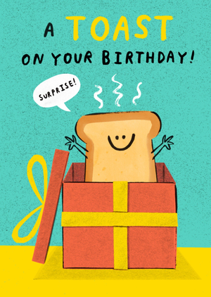 A Toast On Your Birthday Funny Illustrated Card
