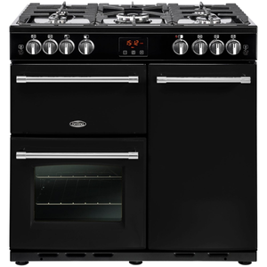 Belling FH90G BLK 90Cm Gas Range Cooker With 4Kw Powerwok Burner - Black