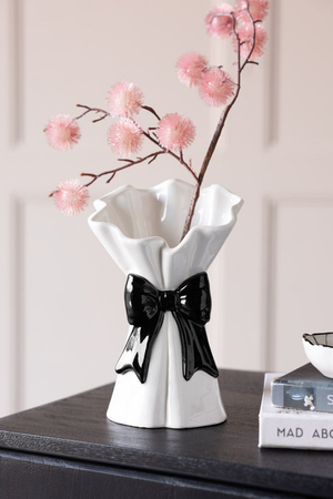 Black Bow Flower Vase