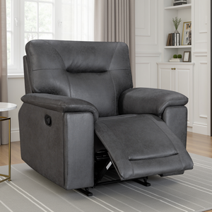 Faux Leather Grey Manual Recliner Chair MURCIA