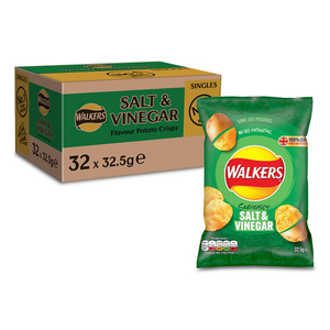 Walkers Crisps Salt & Vinegar 32.5 g Pack of 32