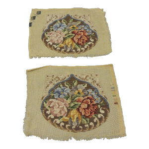 Antique Floral Tapestry Chair Arms Covers - Set of 2
