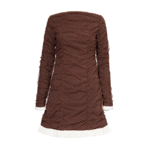 Edie Brown Polka Swiss Dot Ruffle Hem Mini Dress (XXL)