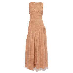 Julia Smocked Polka Dot Maxi Dress (XL)