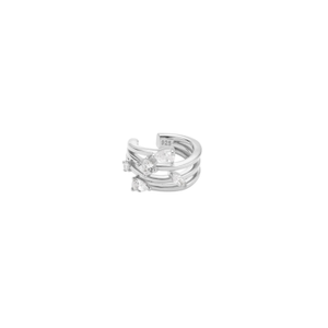 Vale Crystal Ear Cuff In Silver