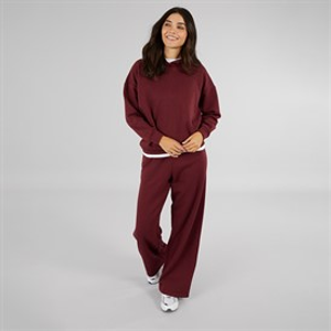 Board Angels Womens Wide Leg Joggers Hooded Tracksuit Burgundy