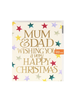Mum & Dad Happy Christmas Polka Stars Card