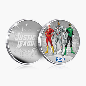 DC Comics Justice League - The Flash - Cyborg - Green Lantern Silver Plated Commemorative
