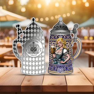 Oktoberfest Solid Silver German Beer Stein 2024 Coin