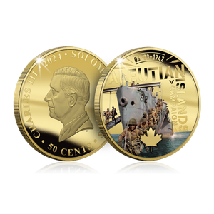 Canada in WWII - Aleutian Island Campaign Gold Plated Coin