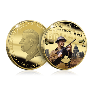 Canada in WWII - Defending Britain Gold Plated Coin