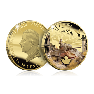 Canada in WWII - Invasion Of Sicily Gold Plated Coin