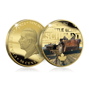 Canada in WWII - Battle Of Scheldt Gold Plated Coin