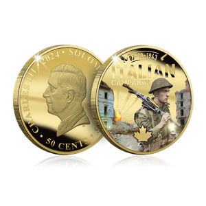 Canada in WWII - Italian Campaign Gold Plated Coin