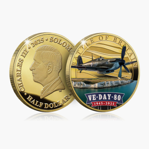 VE Day 80th Anniversary 2025 Battle of Britain 24 Carat Gold Plated Coin