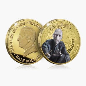 The Magic of Hogwarts Harry Potter 2025 Voldemort 24 Carat Gold Plated Coin