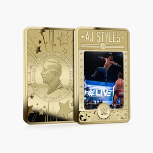 The Official WWE Superstars AJ Styles Lenticular Gold Coin Bar