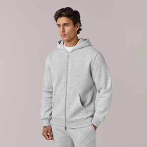 Full Zip Hoodie | Grey Marl