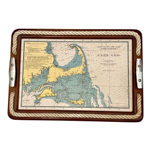 Vintage Wooden Tray With Cape Cod Map