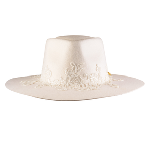 St Ives Ivory Bridal Fedora Hat (M)