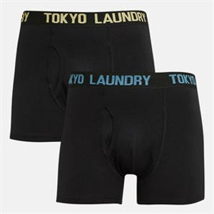 Tokyo Laundry Mens Walkers Two Pack Boxers Blue